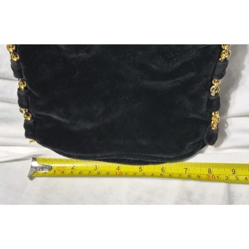 DONNA‎ KARAN BLACK GOLD CHAIN EVENING BAG PURSE VINTAGE
